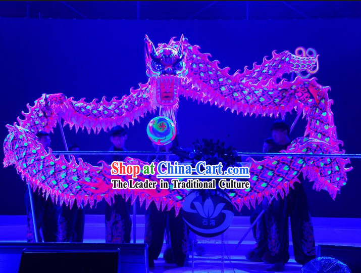 Supreme Handmade Happy Celebration Fluorescent Dragon Dancing Costumes Complete Set