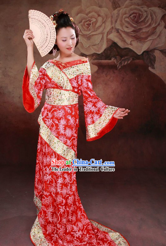 Ancient Chinese Red Hanfu Costumes for Women