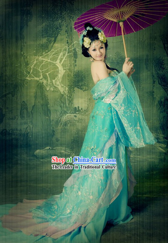 Ancient Chinese Butterfly Long Tail Han Fu Clothing Complete Set