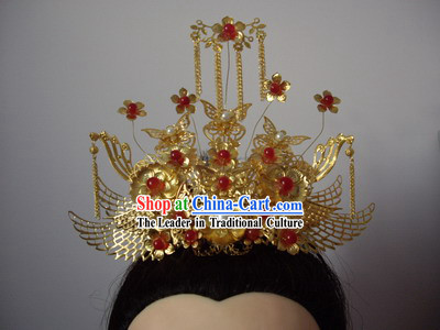 Ancient Chinese Classic Handmade Wedding Butterfly Phoenix Helmet