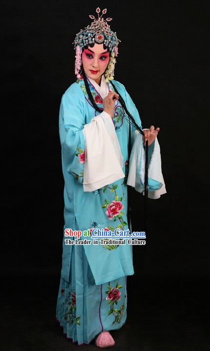 Beijing Opera Hua Dan Long Sleeve Robe and Skirt for Women