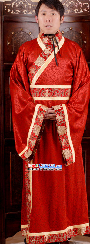 Traditional Chinese Red Wedding Dress for Men