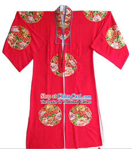 Traditional Chinese Embroidered Flower Wedding Dress for Bridegrooms