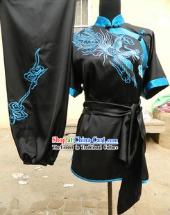 Traditional Chinese Long Fist Embroidered Phoenix Kung Fu Stage Performance Uniforms