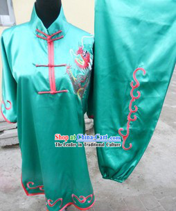 Traditional Chinese Silk Dragon Martial Arts Stage Performance Suit