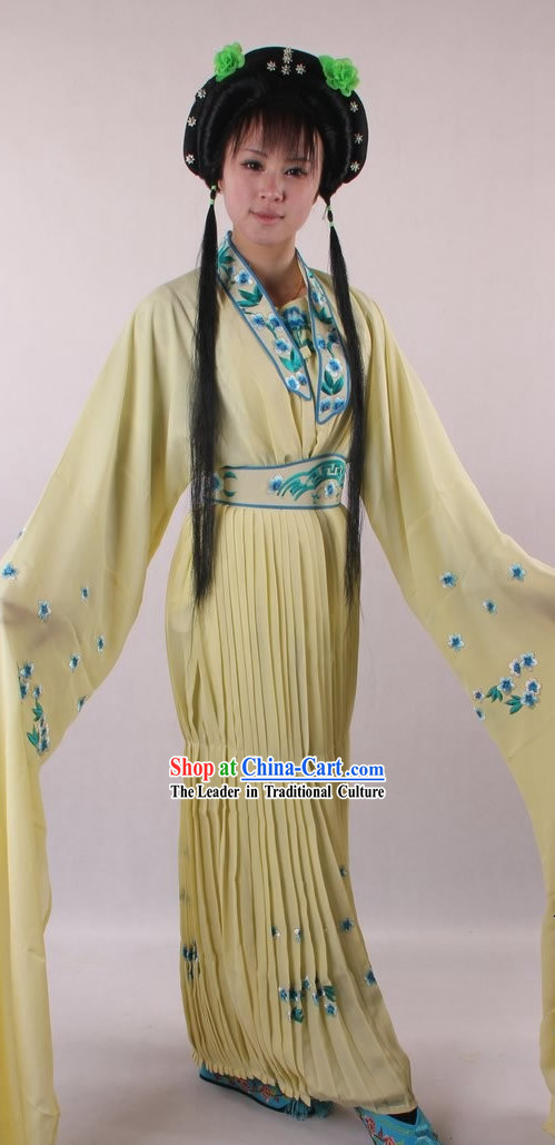 Traditional Chinese Shaosing Opera Lady Costumes and Wig