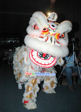 Traditional Chinese Golden Sequins Happy Events Celebration Lion Dancing Costume Complete Set