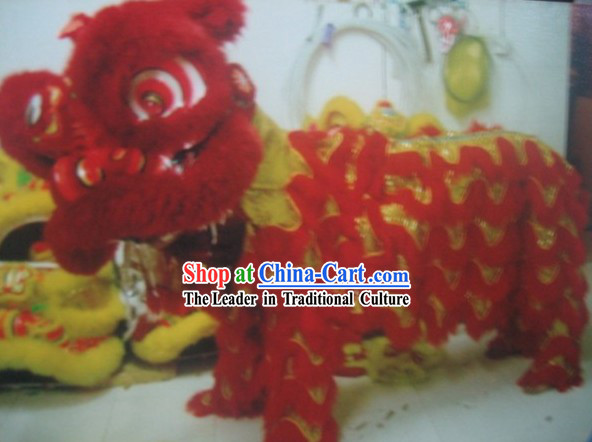 Red Chinese Festival Lion Dancer Costume Complete Set