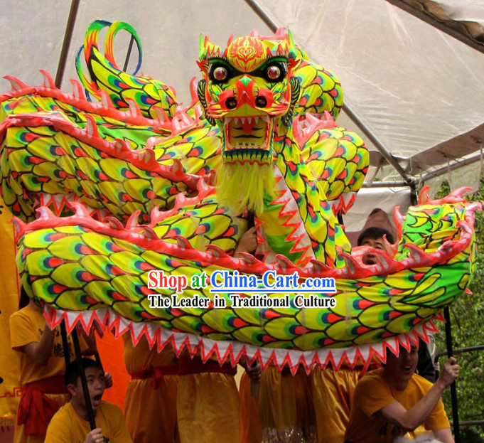 Standard International Dragon Dance Competition Fluorescent Costume for Nine to Ten Dancers