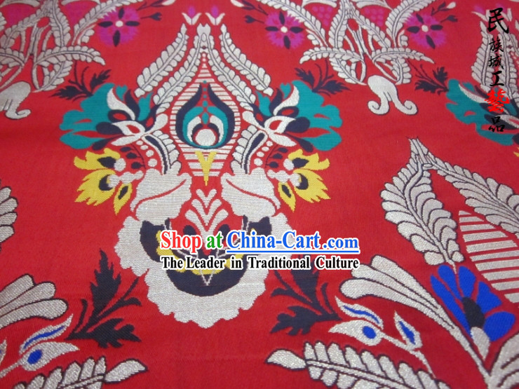 Red Traditional Chinese Tibetan Robe Clothing Fabric