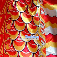 Traditional Yellow Chinese Dragon Scale Fabric