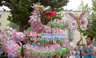 Ancient Chinese Style Lotus Dragon Dance Props for Children