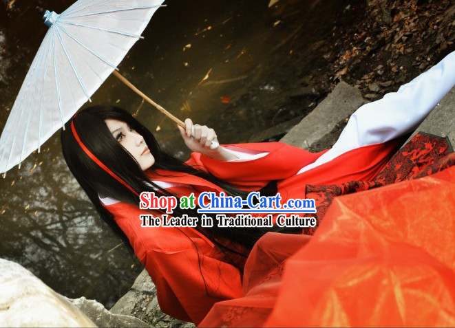 Ancient Chinese Red Hanfu Clothing Mysterious Celebrity Clothing