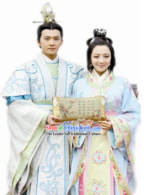 Ancient Chinese Loved Couple Clothing Two Complete Sets