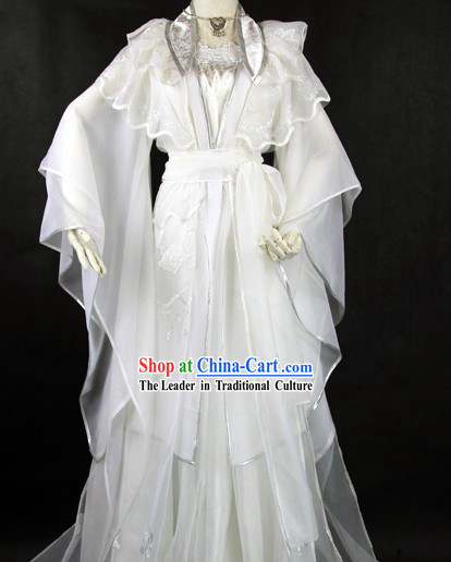 Ancient Chinese White Princess Cosplay Costume for Women