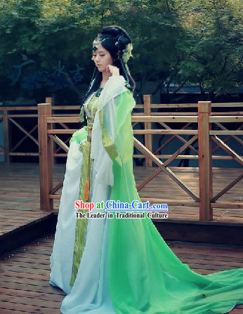 Ancient Chinese Chang An Huan Ye Goddness Costumes and Hair Accessories