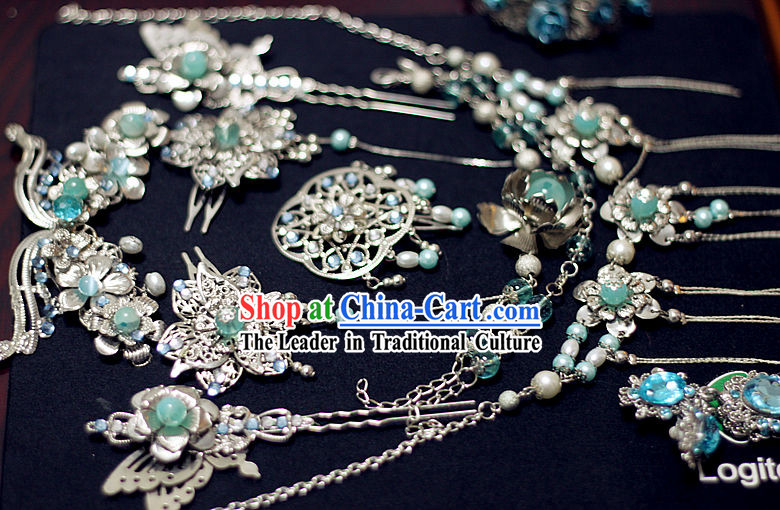 Ancient Chinese Style Hair Accessories, Earrings and Necklace Set