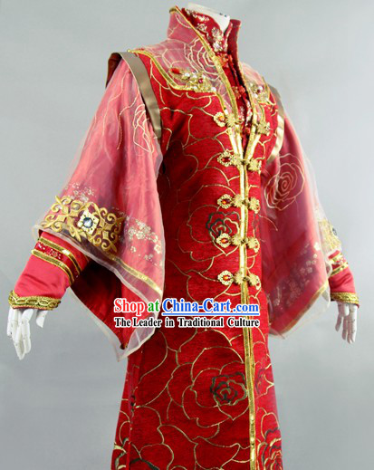 Traditional Chinese Red Wedding Robe for Women