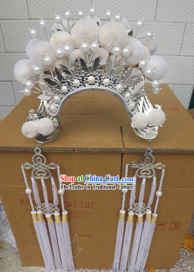 Traditional Peking Opera White Phoenix Coronet