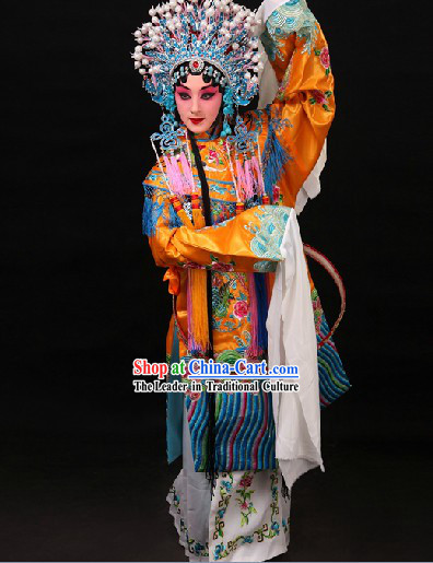 Gui Fei Zui Jiu Style Phoenix Embroidery Wedding Dress and Phoenix Coronet Complete Set