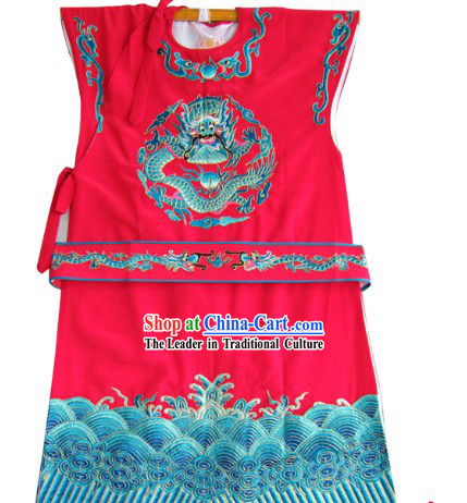 Red Traditional Chinese Opera Dragon Embroidery Long Jacket for Bao Yu or Number One Scholar