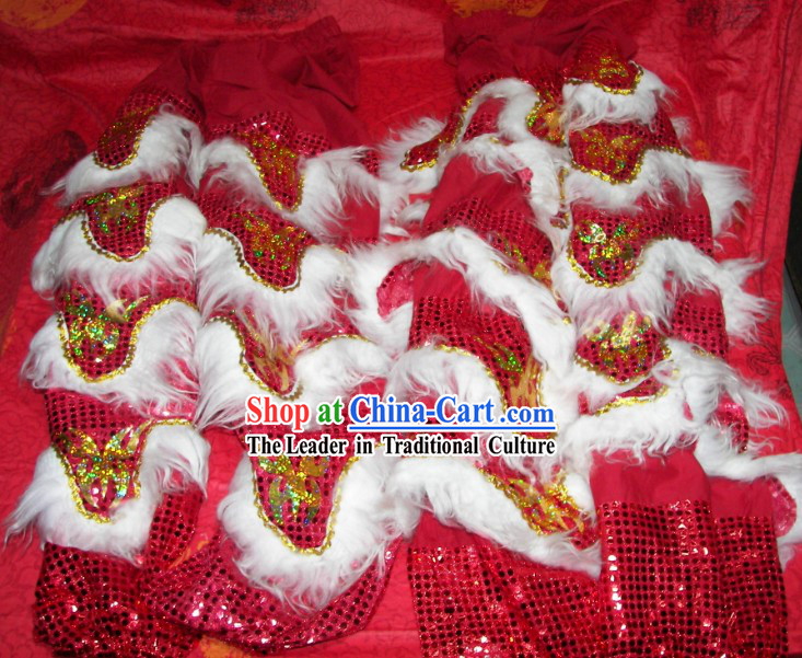 Bat Fu Pattern Two Pairs of Lion Dance Pants and Shoes Covers