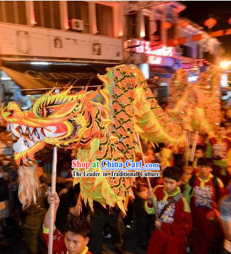 Chinese New Year Night Parade Supreme Illuminated Supreme Dragon Dance Equipments Complete Set