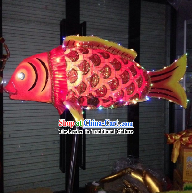 Handmade LED Luminous Chinese New Year Parade Traditional Fish Dance Prop