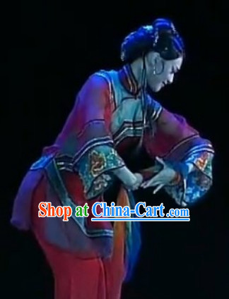 Chinese Classical Anhui Dance Costumes and Headwear for Women