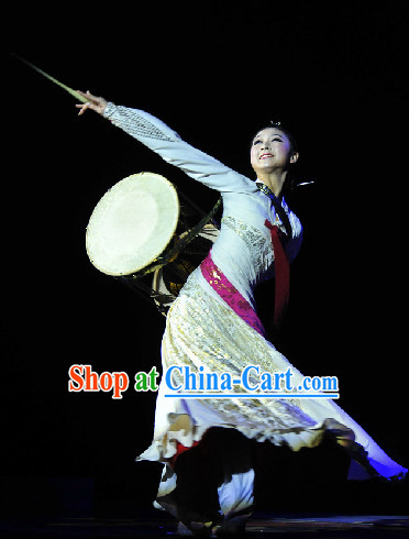 Chinese Classical Drum Dance Costumes Complete Set