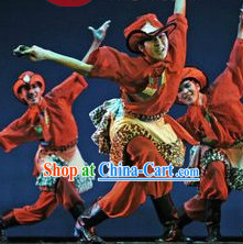 Professional Stage Performance Tibetan Dance Costumes and Hat for Men