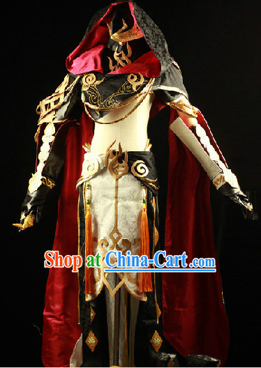 Ancient Chinese Swordman Cosplay Costumes and Accessories Complete Set