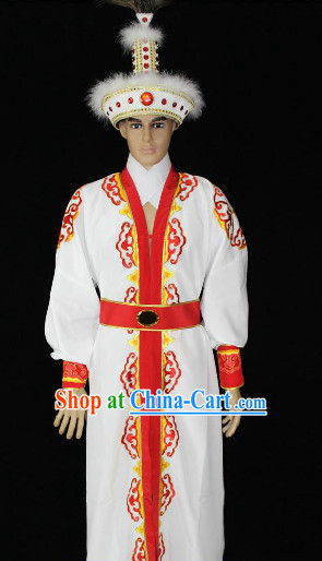 Ancient Chinese Desert Prince Costumes and Hat Complete Set