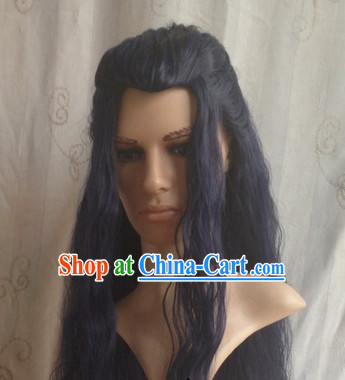 Chinese Classical Long Curly Wig for Men