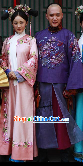 Tang Dynasty Chinese Princess and Prince Robes and Headwear Complete Sets for Adults