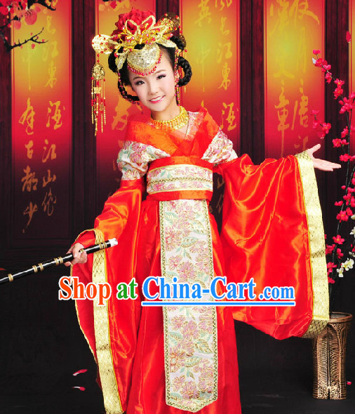 Ancient Chinese Empress Costumes Complete Set for Kids