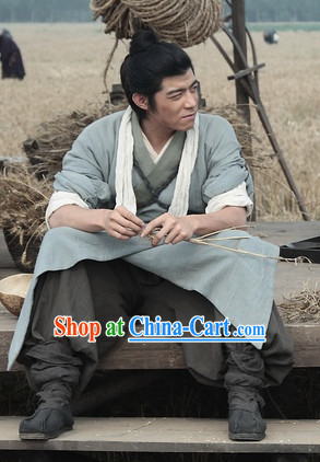 Ancient Chinese Male Civilian Dresses Complete Set for Men