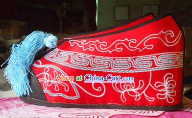 High Heels Traditional Beijing Opera Hua Dan Embroidery Shoes