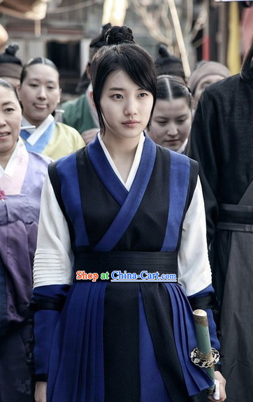 Traditional Korean Swordwoman Costumes Complete Set