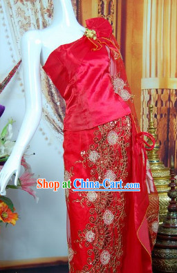 Southeast Asia Traditional Laos Wedding Dresses for Women