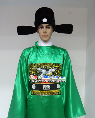 Ancient Chinese Ming Dynasty Official Robe and Hat for Men