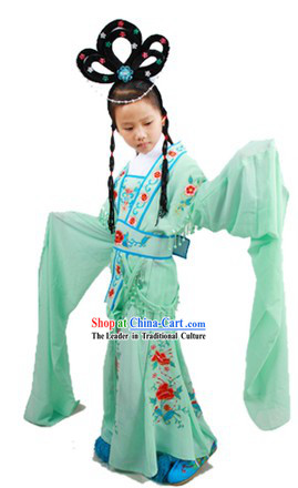 Lin Daiyu Hua Dan Chinese Dance Costumes and Wig for Children