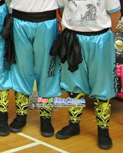 Light Blue Professional Dragon Dancer Pants and Kung Fu Belt