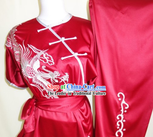 Top Chinese Traditional Dragon Silk Martial Arts Uniforms Supplies for Adults