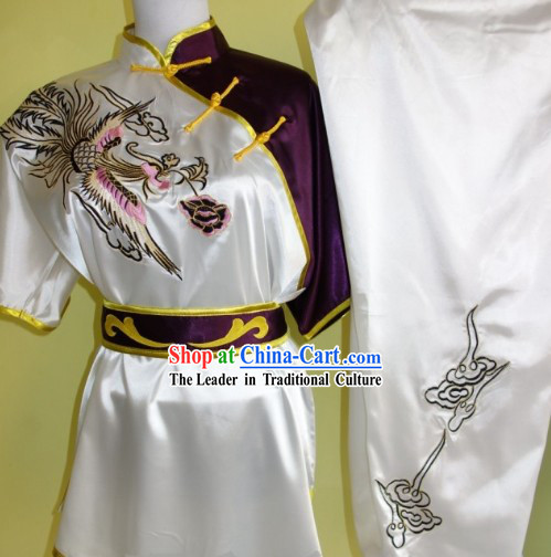 Asian Silk Embroidery Wushu Dress Martial Arts Clothing