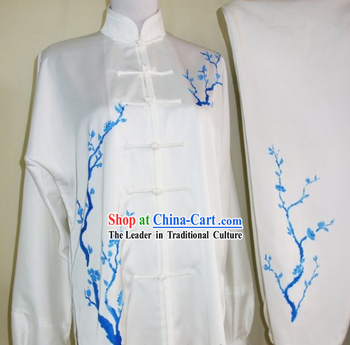 Hand Painted Plum Blossom Martial Art Dresses, Sportswear _ Accessories