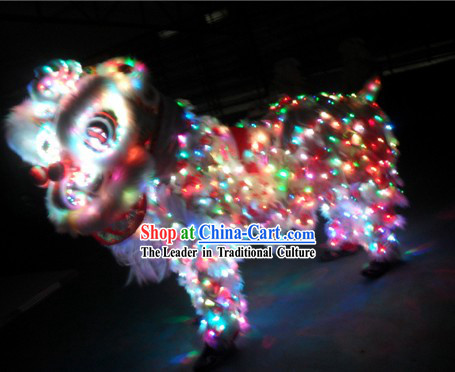 Rainbow Color LED Lights Luminous Lion Dance Costumes Complete Set