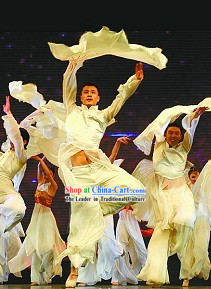 Pure White Male Dance Costumes for Both Student and Professional Dancers