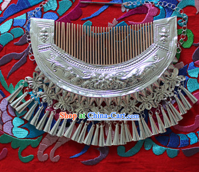 Traditional Miao Ethnic Silver Comb Headpieces