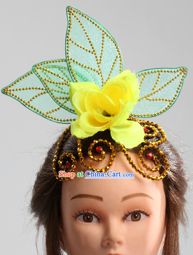 Traditional Chinese Green Leaf Folk Dance Headpiece